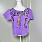 Load image into Gallery viewer, CROPPED PUEBLA BLOUSE - LILA W/PURPLE
