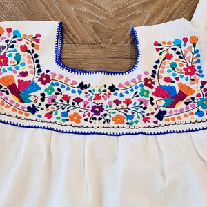 RAMIREZ DRESS - MEXICAN EMBROIDERED DRESS - NATURAL - MULTI