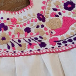 Load image into Gallery viewer, RAMIREZ DRESS - MEXICAN EMBROIDERED DRESS - NATURAL - PINK/PURPLE
