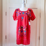 Load image into Gallery viewer, RUIZ DRESS - MEXICAN EMBROIDERED DRESS - RED
