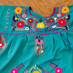 Load image into Gallery viewer, RUIZ DRESS - MEXICAN EMBROIDERED DRESS - TEAL
