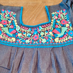 Load image into Gallery viewer, COLIBRI JEAN DRESS - MEXICAN EMBROIDERED DRESS - PINK/BLUE
