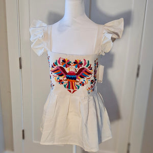 OTOMI HAND EMBROIDERED BLOUSE - NATURAL WITH PALOMA