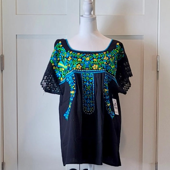 PUEBLA BLOUSE - MEXICAN EMBROIDERED BLOUSE - SPRING