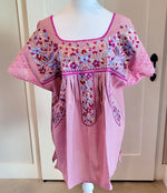 Load image into Gallery viewer, PUEBLA EMBROIDERED BLOUSE -  MAUVE WITH MAROON AND BLUE EMBROIDERY
