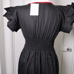 Load image into Gallery viewer, PALOMA DRESS - BLACK WITH RED EMBROIDERY
