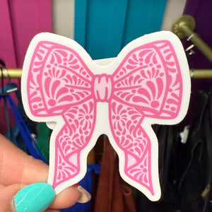 TALAVERA PINK BOW STICKER