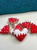 Load image into Gallery viewer, SNOW COVERED HEARTS ORNAMENT

