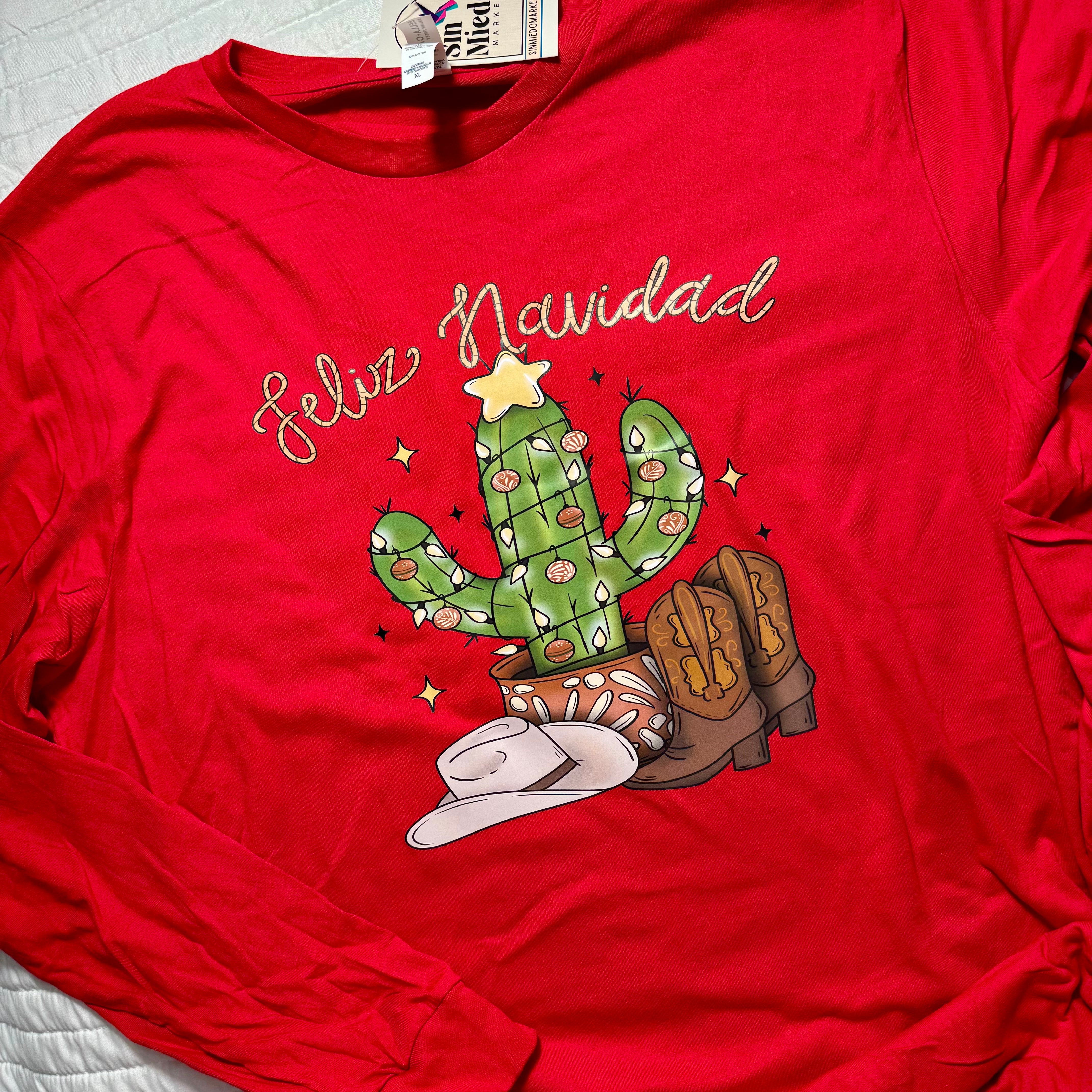 FELIZ NAVIDAD VAQUERO LONG SLEEVE SHIRT