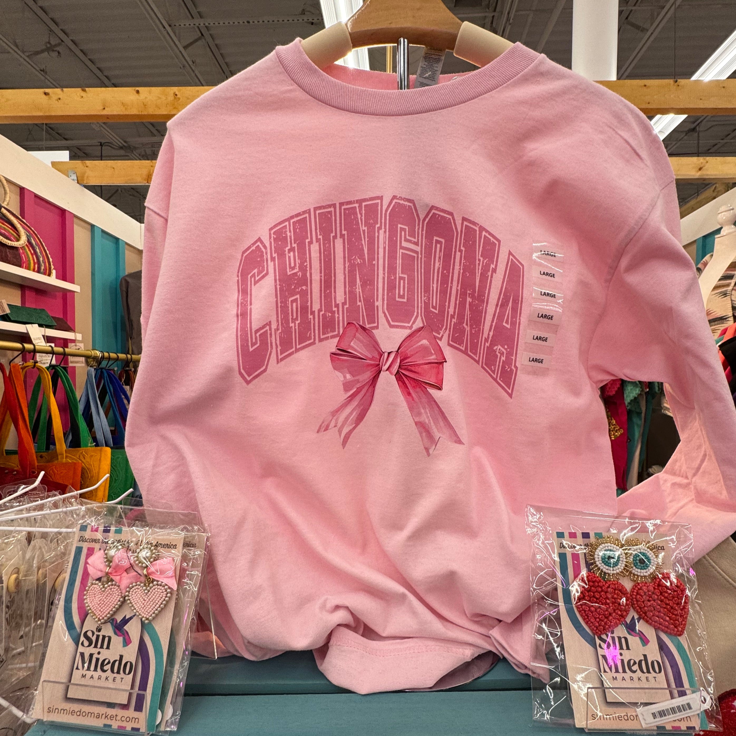 PINK CHINGONA LONG SLEEVE