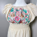 Load image into Gallery viewer, FIESTA DRESS - NATURAL W/ PASTEL EMBROIDERY
