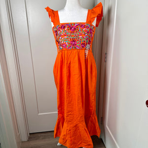 orange daisy dress McCall Modest Midi in Orange Daisy Xsmall