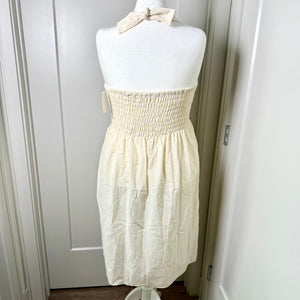 TEJAS DRESS - NATURAL W/MULTI COLOR EMBROIDERY