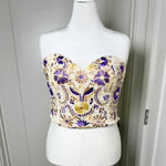 Load image into Gallery viewer, PUEBLA BUSTIER - NATURAL W/ LILAC &amp; BEIGE
