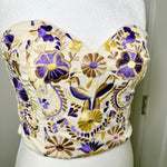 Load image into Gallery viewer, PUEBLA BUSTIER - NATURAL W/ LILAC &amp; BEIGE
