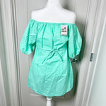 Load image into Gallery viewer, CHICA DRESS - MINT W/TEAL EMBROIDERY
