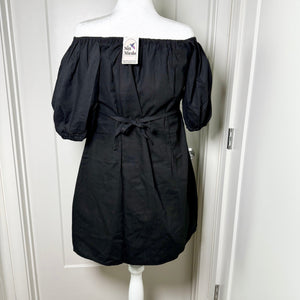CHICA DRESS - BLACK W/GOLD EMBROIDERY