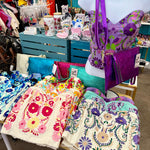 Load image into Gallery viewer, PUEBLA BUSTIER - LILAC W/PURPLE &amp; GREEN BIRDS
