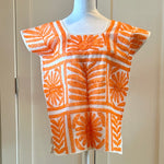 Load image into Gallery viewer, OAXACA STITCHED BIRDS BLOUSE - ORANGE - LARGE
