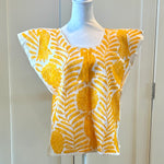 Load image into Gallery viewer, OAXACA STITCHED BIRDS BLOUSE - YELLOW - LARGE
