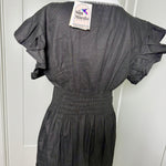 Load image into Gallery viewer, PALOMA DRESS - BLACK WITH MULTICOLOR EMBROIDERY

