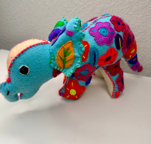 LARGE EMBROIDERED TRICERATOPS