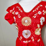 Load image into Gallery viewer, PALOMA DRESS - RED W/RED, WHITE  &amp; GOLD EMBROIDERY WITH POCKETS
