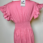 Load image into Gallery viewer, PALOMA DRESS (LONG)- MAUVE WITH RED &amp; FUSCHIA EMBROIDERY
