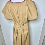 Load image into Gallery viewer, LUZ DRESS - BROWN WITH PURPLE &amp; MAGENTA EMBROIDERY
