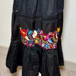 Load image into Gallery viewer, PUEBLA SKIRT-  BLACK WITH MULTI COLOR EMBROIDERY
