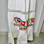 Load image into Gallery viewer, PUEBLA SKIRT-  NATURAL WITH MULTI COLOR EMBROIDERY
