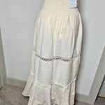 Load image into Gallery viewer, PUEBLA SKIRT-  NATURAL WITH MULTI COLOR EMBROIDERY
