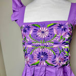 Load image into Gallery viewer, DAISY TANK TOP -  PURPLE WITH LILAC AND GREEN EMBROIDERY
