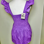 Load image into Gallery viewer, DAISY TANK TOP -  PURPLE WITH LILAC AND GREEN EMBROIDERY
