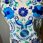 Load image into Gallery viewer, PUEBLA BUSTIER -NATURAL WITH BLUE BIRDS- XL/XXL
