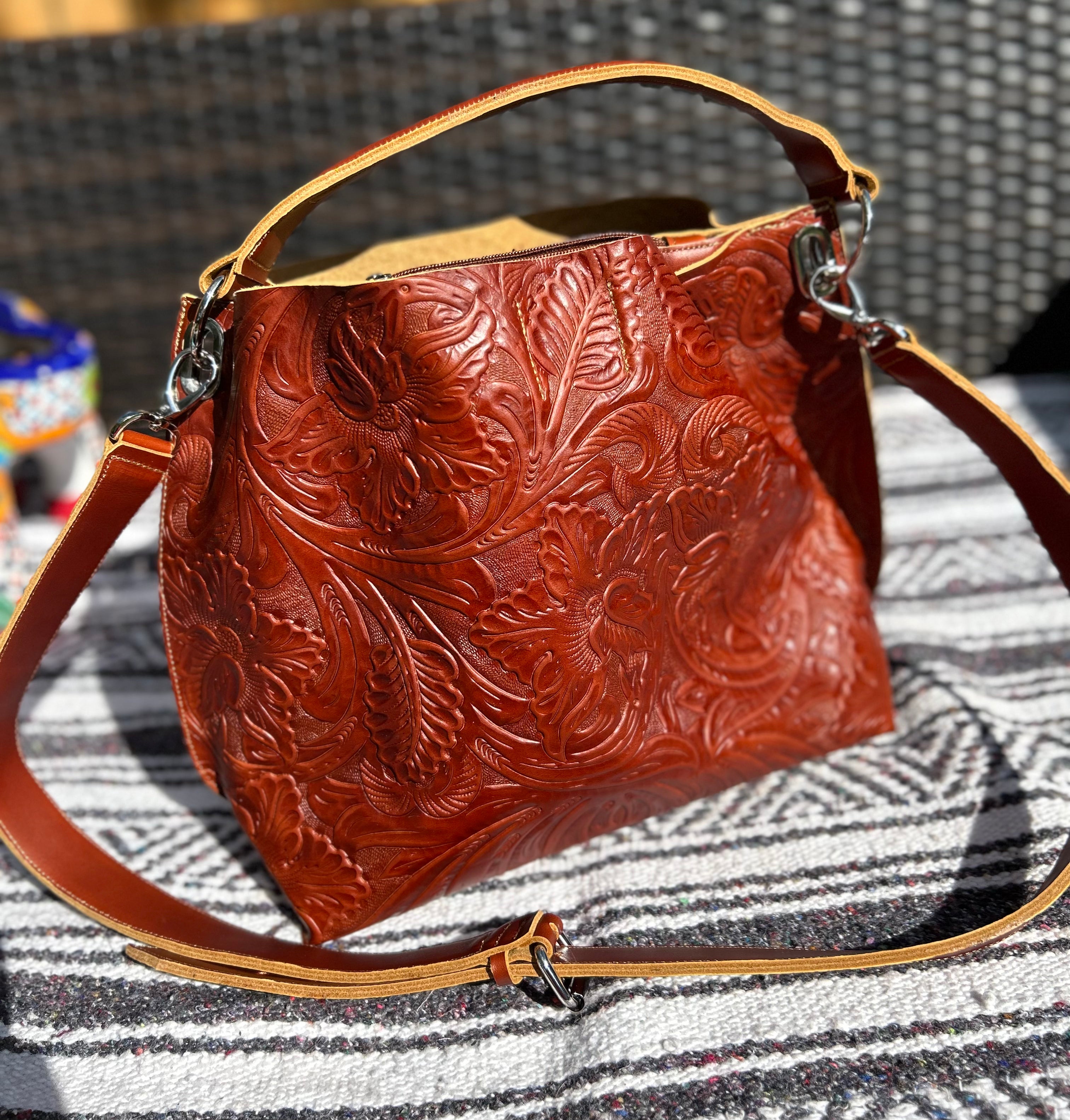 Gizzel Mexican Leather Bucket Bag